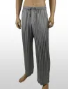 Zijden Loungebroek inSilk Jacquard Stripe Steelgrey